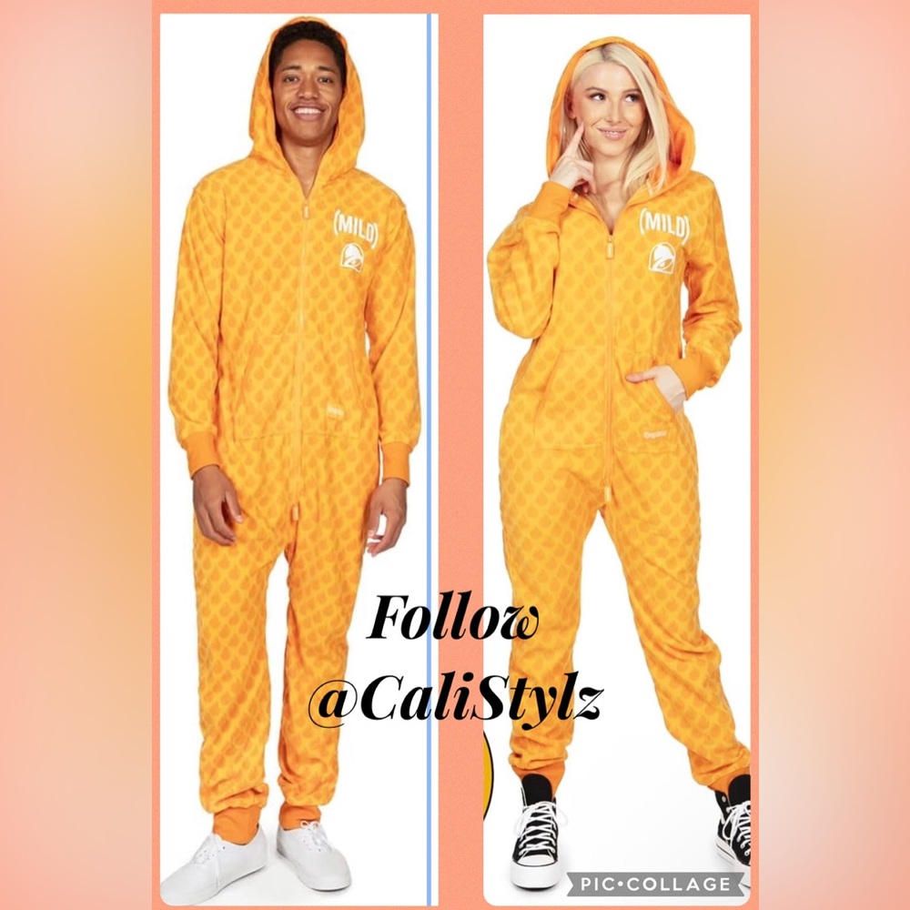 🎃 New! Tipsy Elves Unisex Taco Bell Mild Sauce Costume or Pajama Onesie